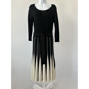 Y2K Wool Blend Rene Derhy Pleated Sweater Dress, Sz: L (b49)